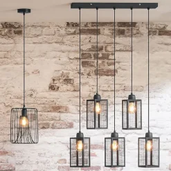 Suspension style loft new-yorkais "Hune" métal noir Atmosphera