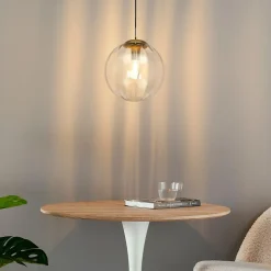 Suspension tendance boule en verre strié - Niccolo