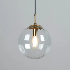 Suspension tendance boule en verre strié - Niccolo