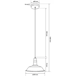 Suspension TENE E27 noire mate lampe à suspendre vintage, industrielle, rétro en acier EDO777175
