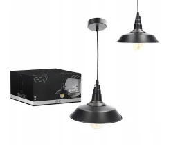 Suspension TENE E27 noire mate lampe à suspendre vintage, industrielle, rétro en acier EDO777175