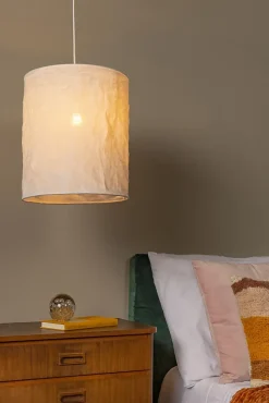 Suspension TISSAJA en lin avec 1xE27 - Blanc - Lucide