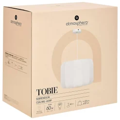 Suspension Tobie coton blanc D37cm - Atmosphera