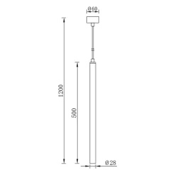 Suspension tube design doré G9 10W IP20