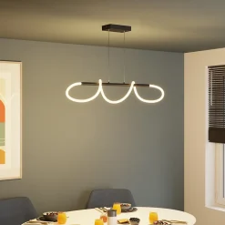 Suspension tube LED métal 20W noir L.85 x H.110cm GoodHome Pepperberry