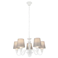 Suspension Tulou 5 ampoules E14 IP20 blanc