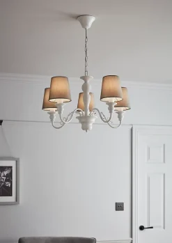 Suspension Tulou 5 ampoules E14 IP20 blanc
