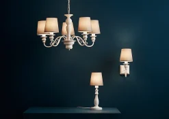 Suspension Tulou 5 ampoules E14 IP20 blanc