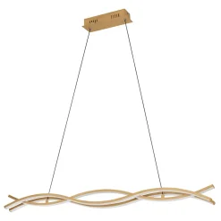 Suspension vagues LED intégrée Lasana 4 acier effet bois IP20 35W L.90cm Eglo