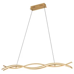 Suspension vagues LED intégrée Lasana 4 acier effet bois IP20 35W L.90cm Eglo