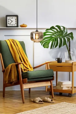 Suspension VASO rétro métal et verre fumé anthracite douille E27 pour salle à manger salon entrée bureau diamètre 25cm