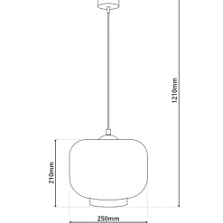 Suspension VASO rétro métal et verre fumé anthracite douille E27 pour salle à manger salon entrée bureau diamètre 25cm
