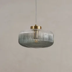Suspension verre cannelé coloré - Joina