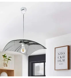 Suspension verre transparent bombé New York City Luminaire Lustre plafond