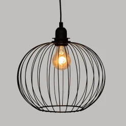 Suspension Victa en métal D28cm noir - Atmosphera