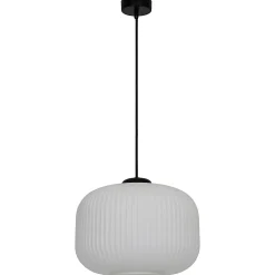 Suspension Walgis E27 IP20 noir et blanc ⌀30cm