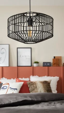 Suspension Wutai GoodHome noir 38cm IP20 E27