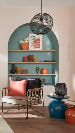 Suspension Wutai GoodHome noir 38cm IP20 E27