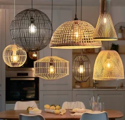 Suspension Wutai GoodHome noir ⌀18cm IP20 E27