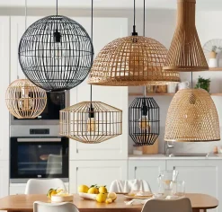 Suspension Wutai GoodHome noir ⌀18cm IP20 E27