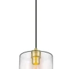 Suspension Wutai GoodHome en laiton et transparent IP20 E27