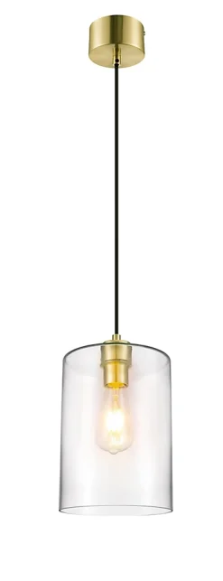 Suspension Wutai GoodHome en laiton et transparent IP20 E27