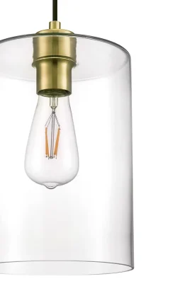 Suspension Wutai GoodHome en laiton et transparent IP20 E27