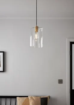 Suspension Wutai GoodHome en laiton et transparent IP20 E27