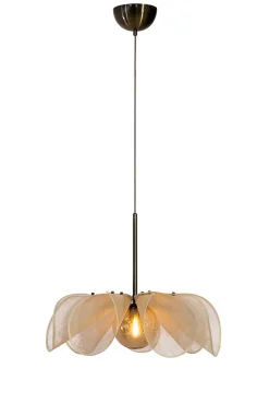 Suspension 1xE27, max. 40W, diam 63 cm, beige et verre ambré - Markslöjd - Styrka