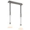 Suspension 2xE27 verre blanc et métal nickel mat réglable - Trio - Stanley