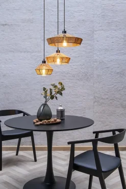 Suspension YUNKAI en papier avec 3xE27 - Naturel - Lucide