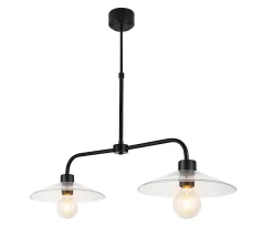 Suspension Zanbar 2 ampoules E27 IP20 noir