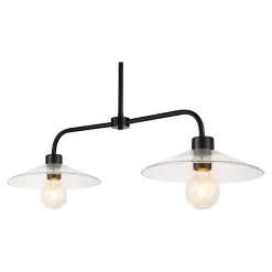 Suspension Zanbar 2 ampoules E27 IP20 noir