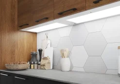 Tablette avec LED integrées de dessous de meuble haut GoodHome Caraway blanc l. 80 cm x L. 31,9 cm x H. 18,2 mm