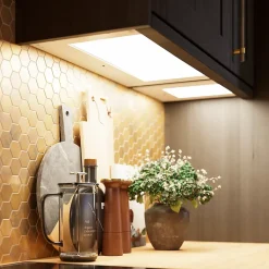 Tablette avec LED integrées de dessous de meuble haut GoodHome Caraway blanc l. 76,4 cm x L. 31,9 cm x H. 18,2 mm