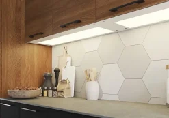 Tablette avec LED integrées de dessous de meuble haut GoodHome Caraway blanc l. 96,4 cm x L. 31,9 cm x H. 18,2 mm