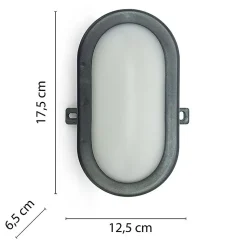 TARTARUGA : appliques LED intégrées 5,5W. Usage extérieur. RAL7016
