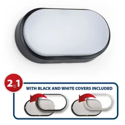 TARTARUGA-XL2: applique LED 1000 lumen. Livrée avec 2 covers (blanc et noir). IP54