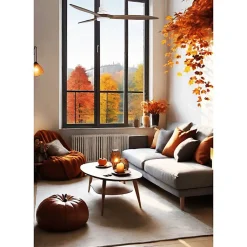 Tenerife - Super destratificateur et ventilateur DC 132 cm Blanc pales bois sombre avec Lumière 25 à 35 m²