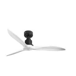 Tenerife - Super destratificateur et ventilateur DC 132 cm Gris basalte pales bois blanc sans Lumière 25 à 35 m²