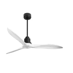 Tenerife - Super destratificateur et ventilateur DC 132 cm Gris basalte pales bois blanc sans Lumière 25 à 35 m²