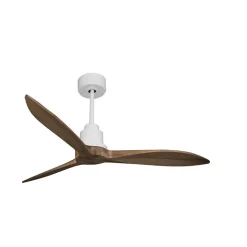 Tenerife - Super destratificateur et ventilateur DC 132 cm Blanc pales bois sombre sans Lumière 25 à 35 m²