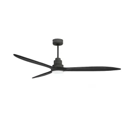 Tenerife - Super destratificateur et ventilateur DC 166 cm Gris basalte pales bois noir avec Lumière 30 à 60 m²