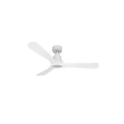 Tenerife - Super destratificateur et ventilateur DC 132 cm Blanc pales bois blanc sans Lumière 25 à 35 m²