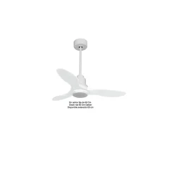 Tenerife - Super destratificateur et ventilateur DC 106 cm blanc avec lumière pales bois blanc idéal 10 à 20 m²