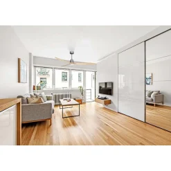 Tenerife - Super destratificateur et ventilateur DC 166 cm Chrome pales bois clair avec Lumière 30 à 60 m²