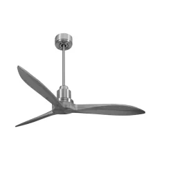 Tenerife - Super destratificateur et ventilateur DC 132 cm Chrome pales bois gris sans Lumière 25 à 35 m²
