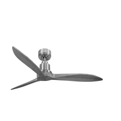 Tenerife - Super destratificateur et ventilateur DC 132 cm Chrome pales bois gris sans Lumière 25 à 35 m²
