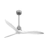 Tenerife - Super destratificateur et ventilateur DC 132 cm Chrome pales bois blanc sans Lumière 25 à 35 m²