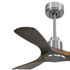 Tenerife - Super destratificateur et ventilateur DC 106 cm chrome pales bois sombre idéal 10 à 20 m²